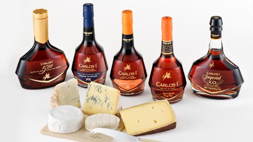 Propuestas de brandy Carlos I y quesos de Formaje