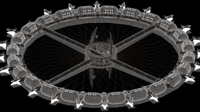 Su forma recuerda a la de una noria