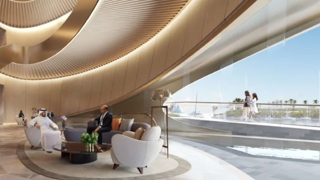 Este club náutico está situado en Triple Bay, en el nuevo proyecto de turismo de lujo en el mar Rojo, Amaala