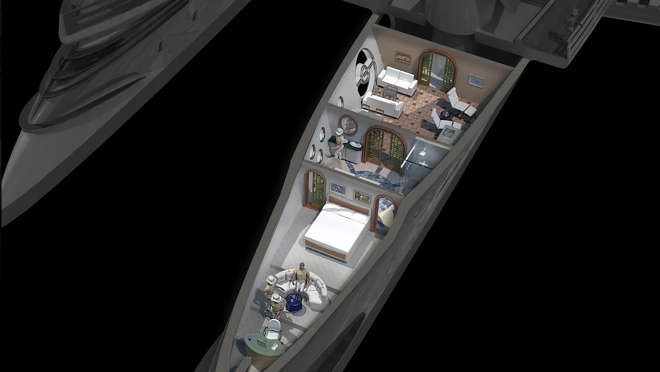 La embarcación puede acomodar a 26 huéspedes y 20 miembros de tripulación