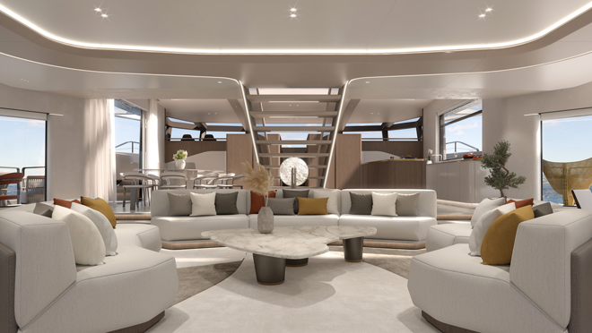 Imagen del salón interior del Villa X30