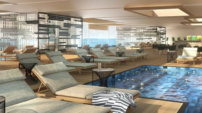 Imagen del área de spa del MV Narrative