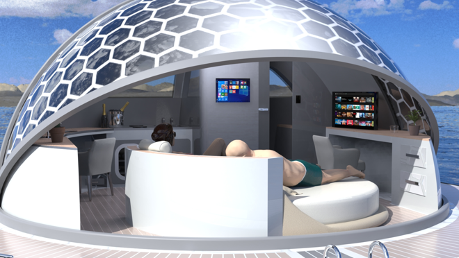 El espacio interior de 22 metros cuadrados se puede configurar de diferentes formas