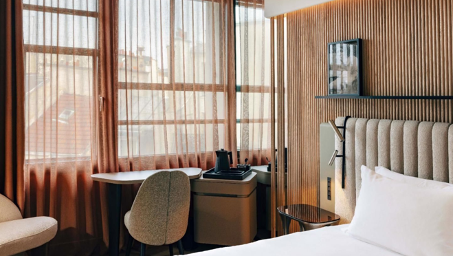 Imagen de una de las habitaciones del Hôtel Dames des Arts