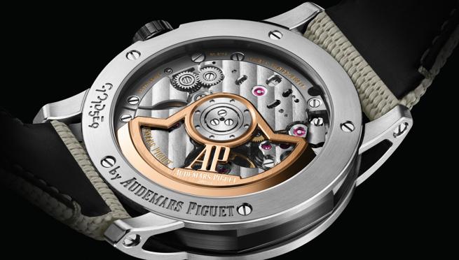 Detalle del esqueleto posterior de oro rosa de 22 quilates