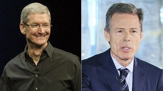 Tim Cook, CEO de Apple, y Jeff Bewkes, CEO de Time Warner