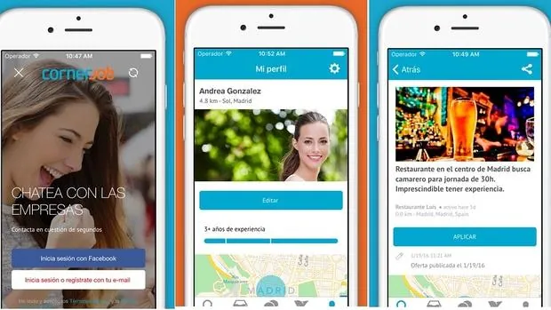 CornerJob: una «app» para recibir ofertas de empleo y saber en 24 horas si te han contratado