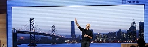 Satya Nadella, consejero delegado de Microsoft, durante el Build del año pasado