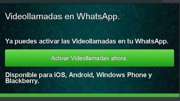 Captura del timo de las videollamadas de WhatsApp