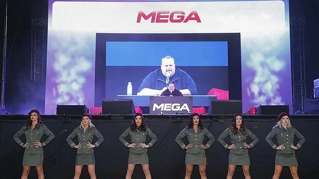 Kim Dotcom, el 20 de enero de 2013, en la presentación de Mega