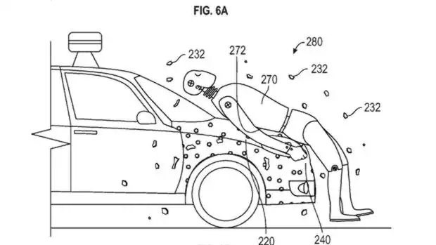 Google patenta un capó pegajoso para proteger a los peatones de posibles atropellos de su coche autónomo