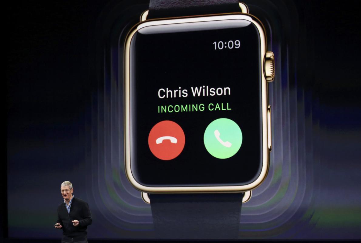 Tim Cook, CEO de Apple, durante la presentación del Apple Watch en 2015