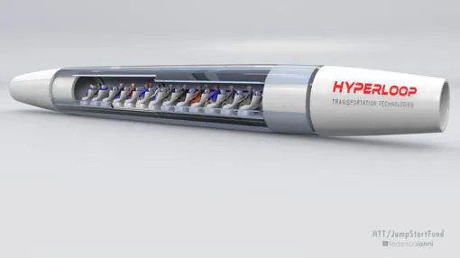 Así es la cápsula del tren supersónico Hyperloop en la que viajarán hasta 40 pasajeros a 1.000 km/h