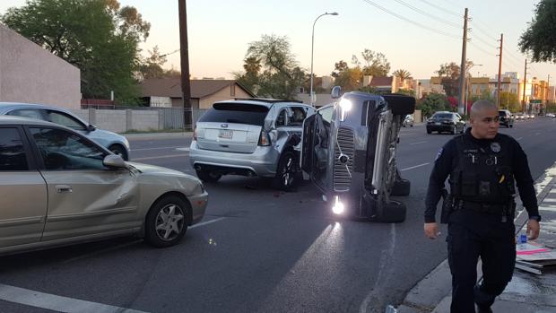 El coche de Uber accidentado