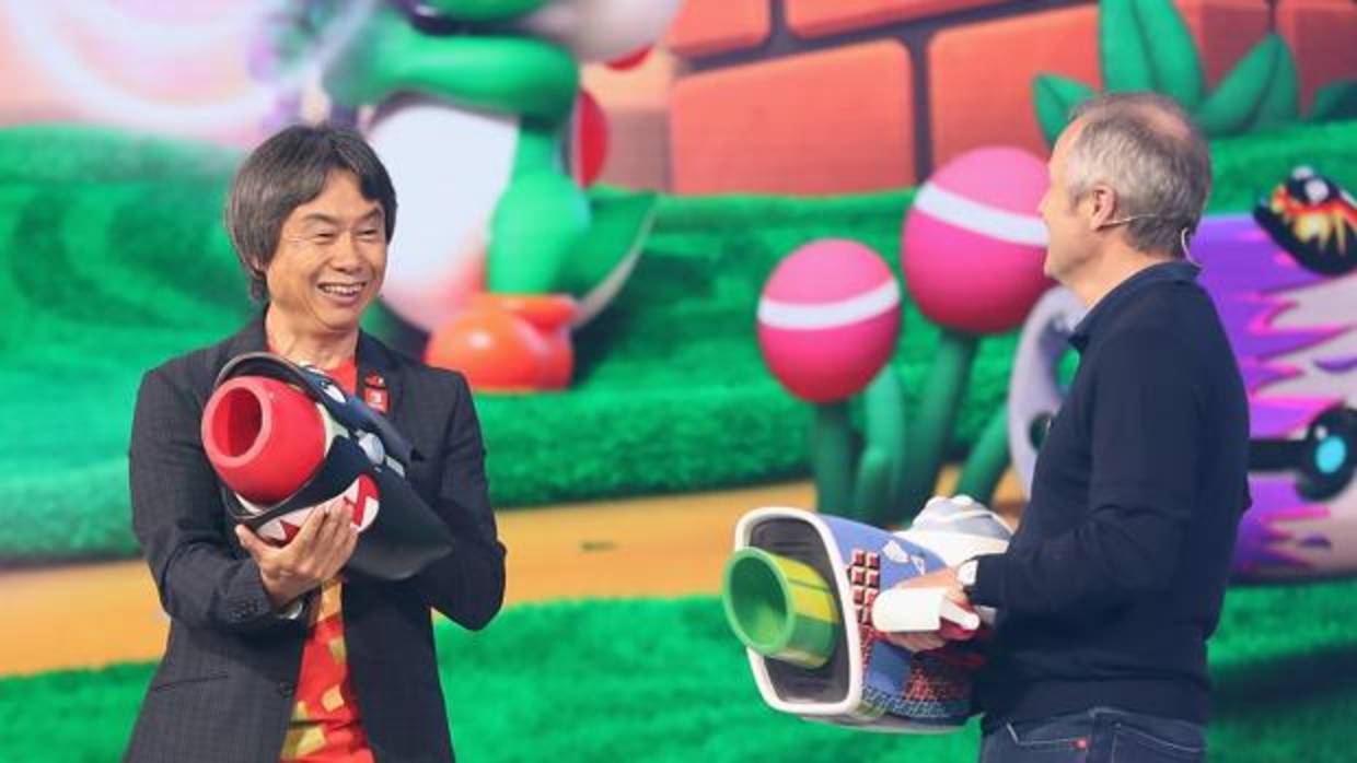 El director creativo Shigeru Miyamoto y el consejero delegado de Ubisoft Yves Guillemot