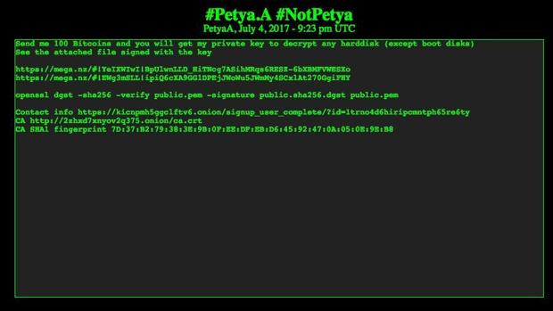 Supuestos autores del ciberataque Petya piden 250.000 dólares para recuperar todos los archivos infectados