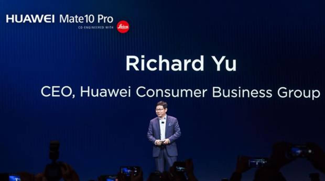 El CEO de Huawei, Richard Yu, durante su exposición en el CES 2018