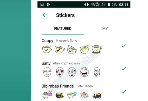 Algunos de los «stickers» que se podrán disfrutar en WhatsApp