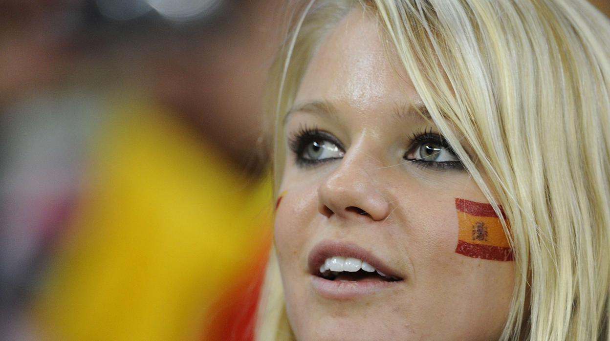 Una seguidora de España durante un partido