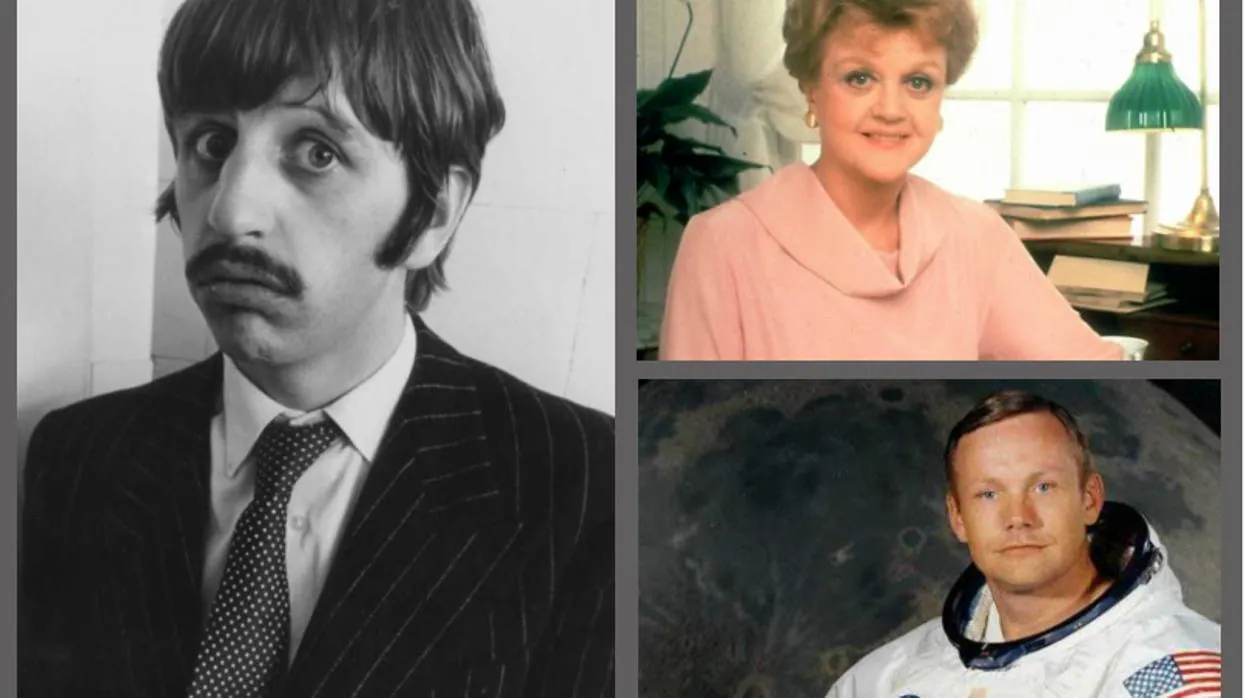 A la izquierda, Ringo Star; en la imagen derecha superior, Angela Lansbury; y, en la inferior, Neil Armstrong