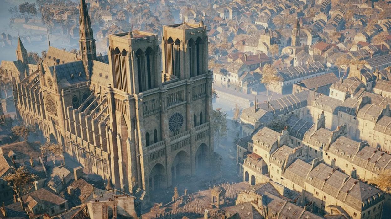 Detalle de Notre Dame en el videojuego Assassins Creed Unity