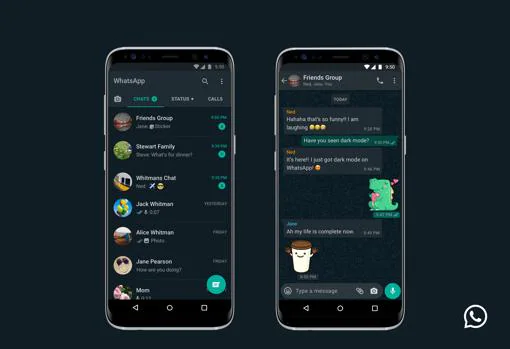 Modo oscuro de WhatsApp en móviles Android