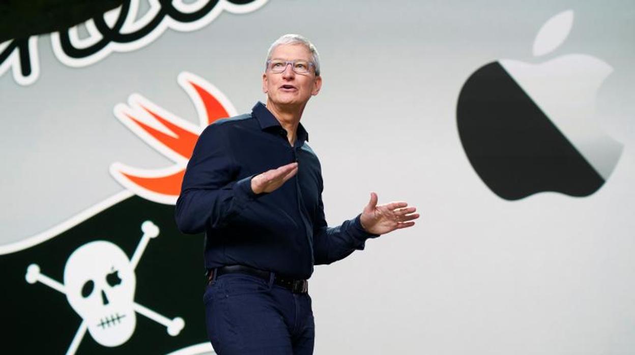 Tim Cook, CEO de Apple, durante el evento