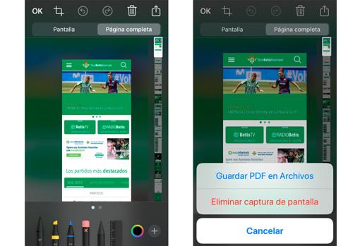 Cómo hacer una captura de pantalla completa de una web desde el iPhone