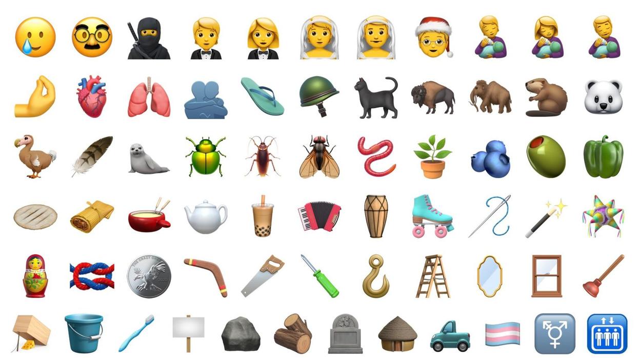 Algunos de los nuevos emojis que llegan con iOS 14.2