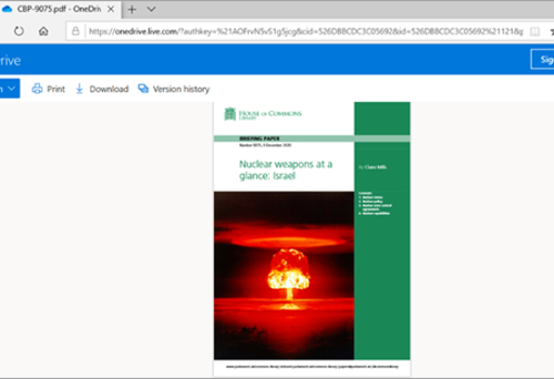 La página de One Drive empleada en la campaña