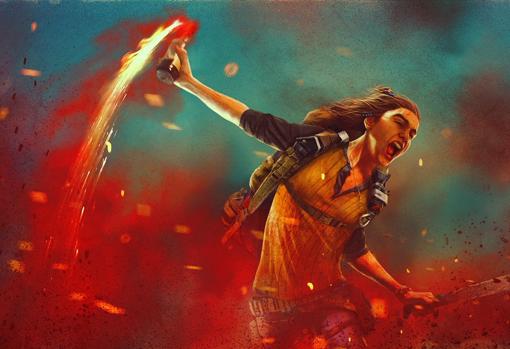 Arte en el que se muestra a la versión femenina de Dani, el (o la) protagonista del videojuego