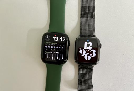 El Watch Series 7 (izquierda) junto al 6