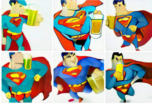 Superman tomando una cerveza, pero sin discoteca de fondo