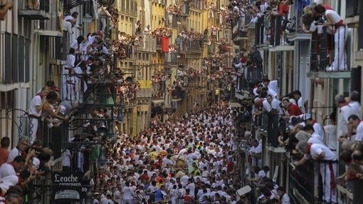 Calle de la Estafeta, en los Sanfermines