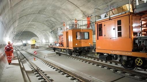 Últimos trabajos en el túnel de San Gotardo