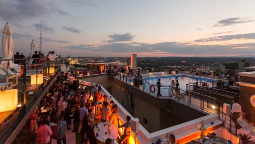 Fiesta de inauguración de la nueva terraza del Hotel Emperador, en Madrid