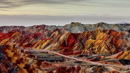 las montañas de Danxia está en la provincia de Dansu, en el centro de China