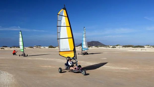 «Landsailing» en las playas del Corralejo, Fuerteventura