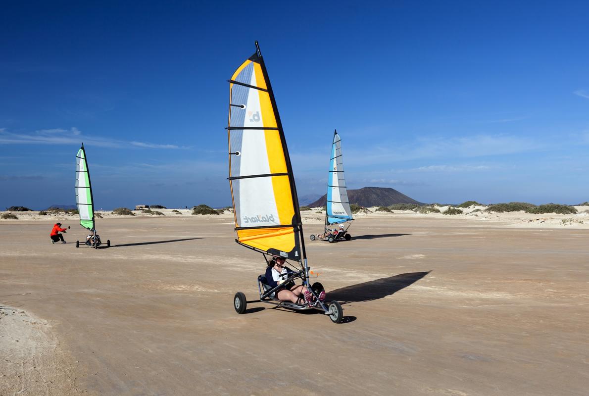 «Landsailing» en las playas del Corralejo, Fuerteventura