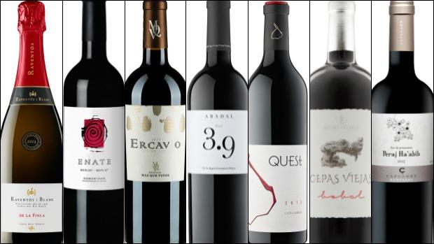 De izquierda a derecha, Finca Terrerazo, Enate (Cabernet y Merlot), Gladium y Anayón