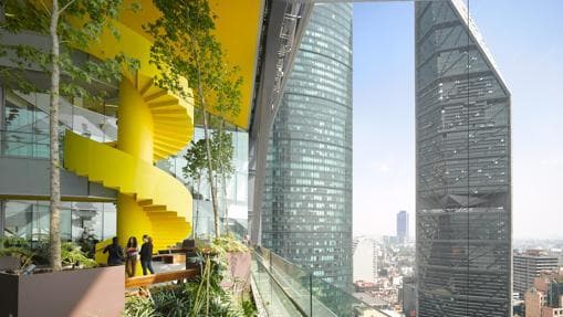 Uno de los «Jardines del cielo» del BBVA Bancomer, en Ciudad de México