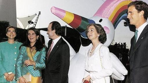 La Familia Real en al inauguración del aExpo 92