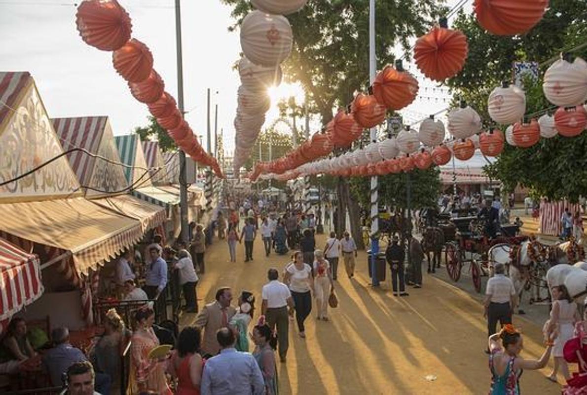 Atardecer en la Feria de Abril de Sevilla