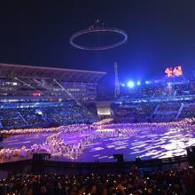 Ceremonia de apertura de los Juegos en el Estadio Olímpico de Daegwallyeong