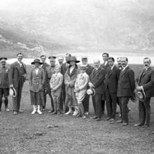 Excursión en 1918 al recién nombrado Parque Nacional, con Alfonso de Borbón Battenberg, Jaime de Borbón Battenberg y Pedro Pidal, entre otros