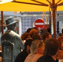 La estatua de Pessoa, en A Brasileira