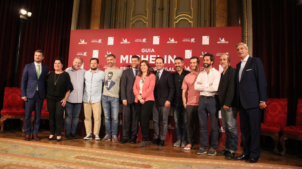 Participantes en la presentación de la gala de la Guía Michelin en Lisboa