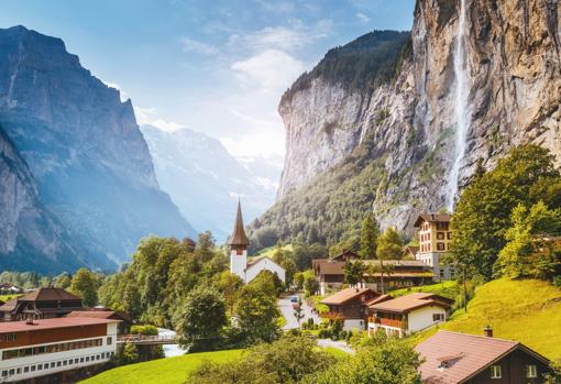 Cascada Staubbachfall, en Suiza