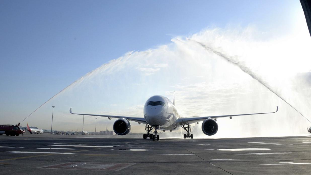 Airbus A350 que cubre la ruta Barcelona-Singapur