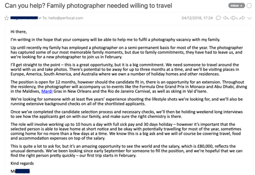 Una familia busca fotógrafo para viajar por el mundo con un sueldo de más de 80.000 euros y 30 días libres